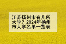 江苏扬州市有几所大学？2024年扬州市大学名单一览表
