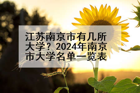 江苏南京市有几所大学？2024年南京市大学名单一览表