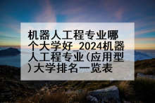 机器人工程专业哪个大学好_2024机器人工程专业(应用型)大学排名一览表
