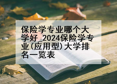 保险学专业哪个大学好_2024保险学专业(应用型)大学排名一览表
