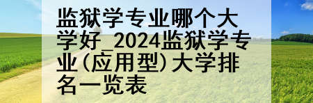 监狱学专业哪个大学好_2024监狱学专业(应用型)大学排名一览表