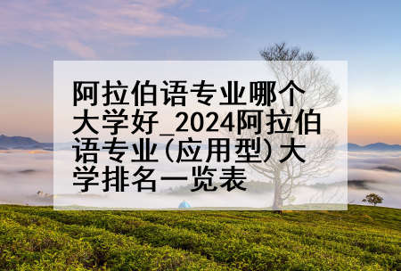阿拉伯语专业哪个大学好_2024阿拉伯语专业(应用型)大学排名一览表