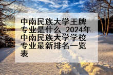 中南民族大学王牌专业是什么_2024年中南民族大学学校专业最新排名一览表