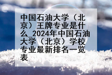 中国石油大学(北京)王牌专业是什么_2024年中国石油大学(北京)学校专业最新排名一览表