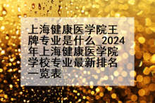 上海健康医学院王牌专业是什么_2024年上海健康医学院学校专业最新排名一览表