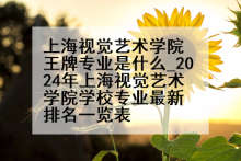 上海视觉艺术学院王牌专业是什么_2024年上海视觉艺术学院学校专业最新排名一览表