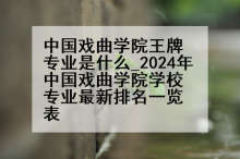 中国戏曲学院王牌专业是什么_2024年中国戏曲学院学校专业最新排名一览表
