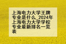 上海电力大学王牌专业是什么_2024年上海电力大学学校专业最新排名一览表