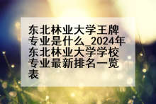 东北林业大学王牌专业是什么_2024年东北林业大学学校专业最新排名一览表