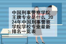 中国刑事警察学院王牌专业是什么_2024年中国刑事警察学院学校专业最新排名一览表