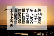上海建桥学院王牌专业是什么_2024年上海建桥学院学校专业最新排名一览表