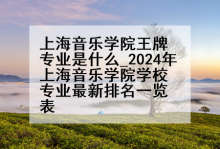 上海音乐学院王牌专业是什么_2024年上海音乐学院学校专业最新排名一览表