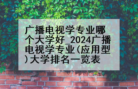 广播电视学专业哪个大学好_2024广播电视学专业(应用型)大学排名一览表