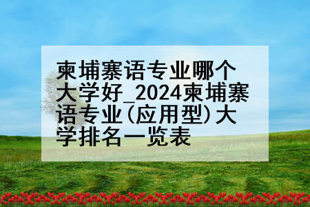 柬埔寨语专业哪个大学好_2024柬埔寨语专业(应用型)大学排名一览表