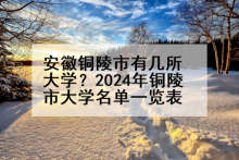 安徽铜陵市有几所大学？2024年铜陵市大学名单一览表