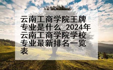云南工商学院王牌专业是什么_2024年云南工商学院学校专业最新排名一览表