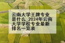 云南大学王牌专业是什么_2024年云南大学学校专业最新排名一览表