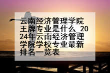 云南经济管理学院王牌专业是什么_2024年云南经济管理学院学校专业最新排名一览表
