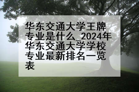 华东交通大学王牌专业是什么_2024年华东交通大学学校专业最新排名一览表