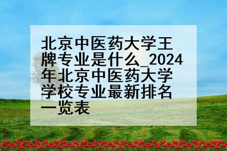 北京中医药大学王牌专业是什么_2024年北京中医药大学学校专业最新排名一览表