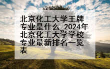 北京化工大学王牌专业是什么_2024年北京化工大学学校专业最新排名一览表