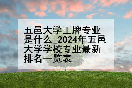 五邑大学王牌专业是什么_2024年五邑大学学校专业最新排名一览表