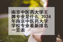 南京中医药大学王牌专业是什么_2024年南京中医药大学学校专业最新排名一览表