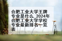 合肥工业大学王牌专业是什么_2024年合肥工业大学学校专业最新排名一览表