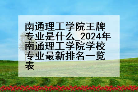南通理工学院王牌专业是什么_2024年南通理工学院学校专业最新排名一览表