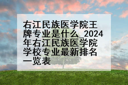 右江民族医学院王牌专业是什么_2024年右江民族医学院学校专业最新排名一览表