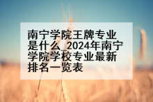 南宁学院王牌专业是什么_2024年南宁学院学校专业最新排名一览表