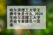 哈尔滨理工大学王牌专业是什么_2024年哈尔滨理工大学开设专业排名一览表