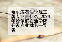 哈尔滨石油学院王牌专业是什么_2024年哈尔滨石油学院开设专业排名一览表