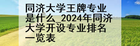 同济大学王牌专业是什么_2024年同济大学开设专业排名一览表