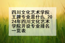 四川文化艺术学院王牌专业是什么_2024年四川文化艺术学院开设专业排名一览表