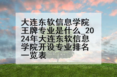 大连东软信息学院王牌专业是什么_2024年大连东软信息学院开设专业排名一览表