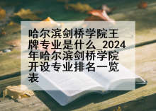 哈尔滨剑桥学院王牌专业是什么_2024年哈尔滨剑桥学院开设专业排名一览表
