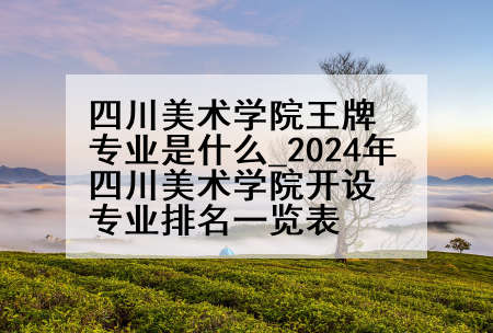 四川美术学院王牌专业是什么_2024年四川美术学院开设专业排名一览表