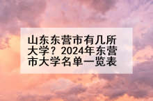 山东东营市有几所大学？2024年东营市大学名单一览表