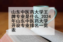 山东中医药大学王牌专业是什么_2024年山东中医药大学开设专业排名一览表