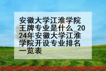 安徽大学江淮学院王牌专业是什么_2024年安徽大学江淮学院开设专业排名一览表