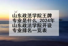 山东政法学院王牌专业是什么_2024年山东政法学院开设专业排名一览表
