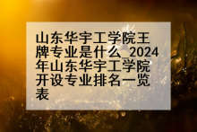 山东华宇工学院王牌专业是什么_2024年山东华宇工学院开设专业排名一览表