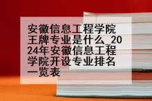 安徽信息工程学院王牌专业是什么_2024年安徽信息工程学院开设专业排名一览表
