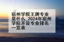 宿州学院王牌专业是什么_2024年宿州学院开设专业排名一览表