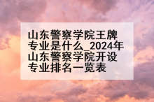 山东警察学院王牌专业是什么_2024年山东警察学院开设专业排名一览表