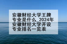 安徽财经大学王牌专业是什么_2024年安徽财经大学开设专业排名一览表