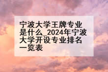 宁波大学王牌专业是什么_2024年宁波大学开设专业排名一览表