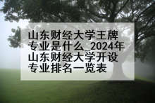 山东财经大学王牌专业是什么_2024年山东财经大学开设专业排名一览表