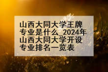 山西大同大学王牌专业是什么_2024年山西大同大学开设专业排名一览表